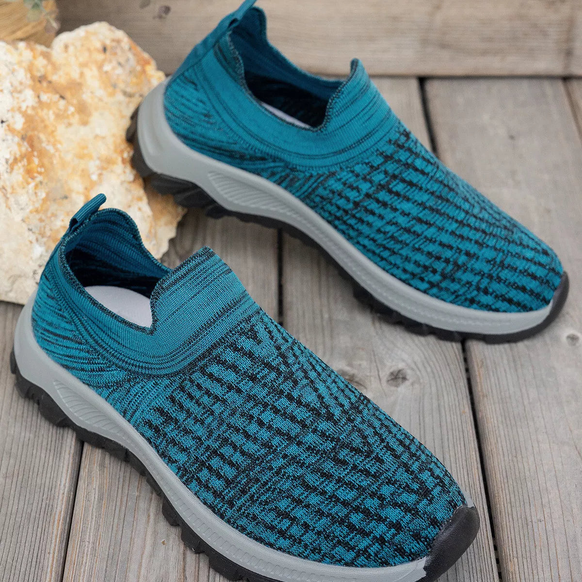 Round Toe Mesh Slip-Ons -