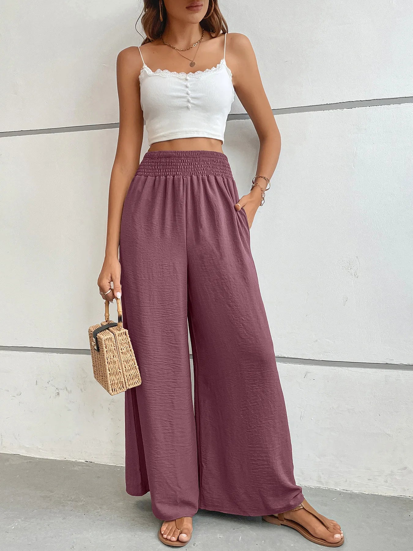 High-Waisted Wide Leg Pants -