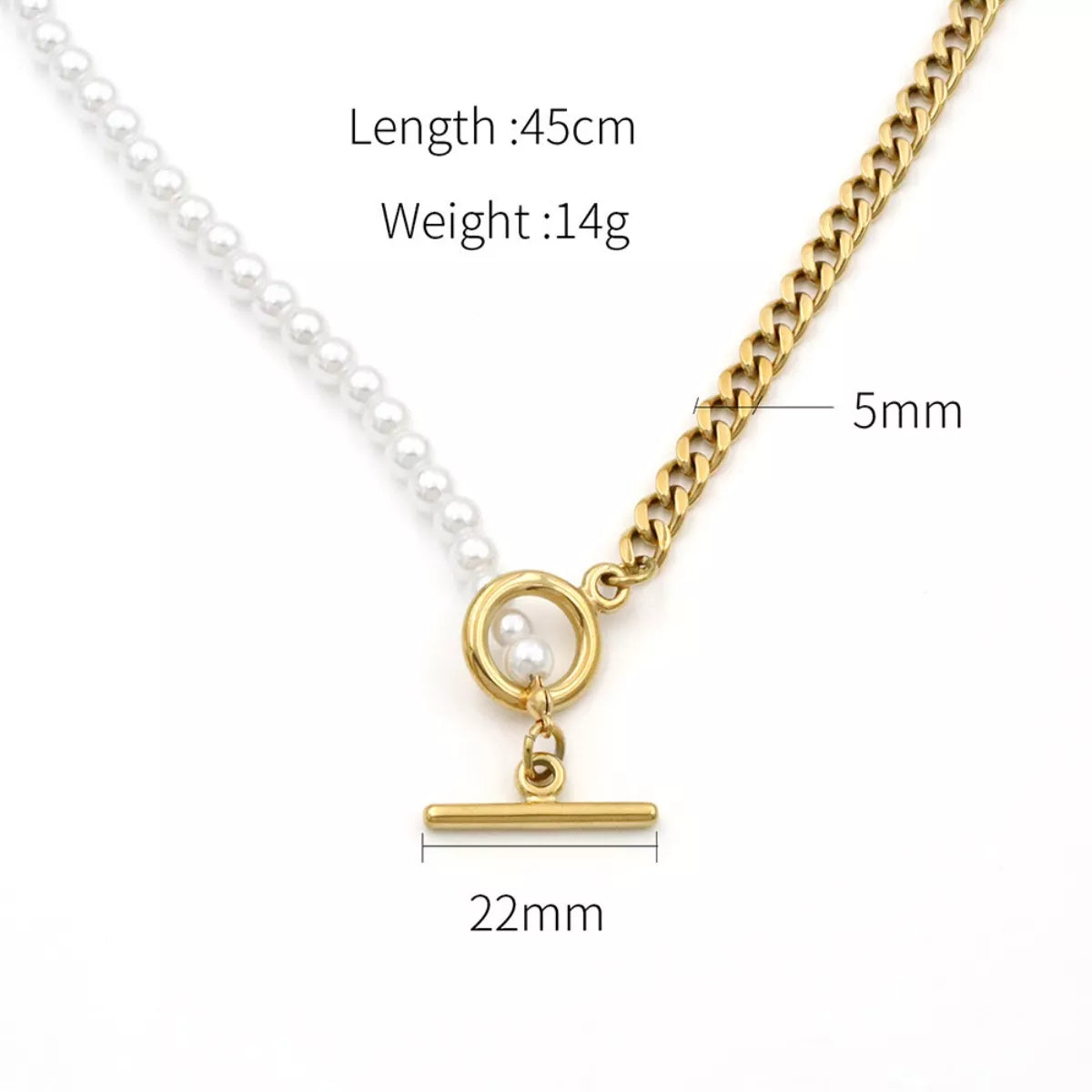Pearl Toggle Necklace -