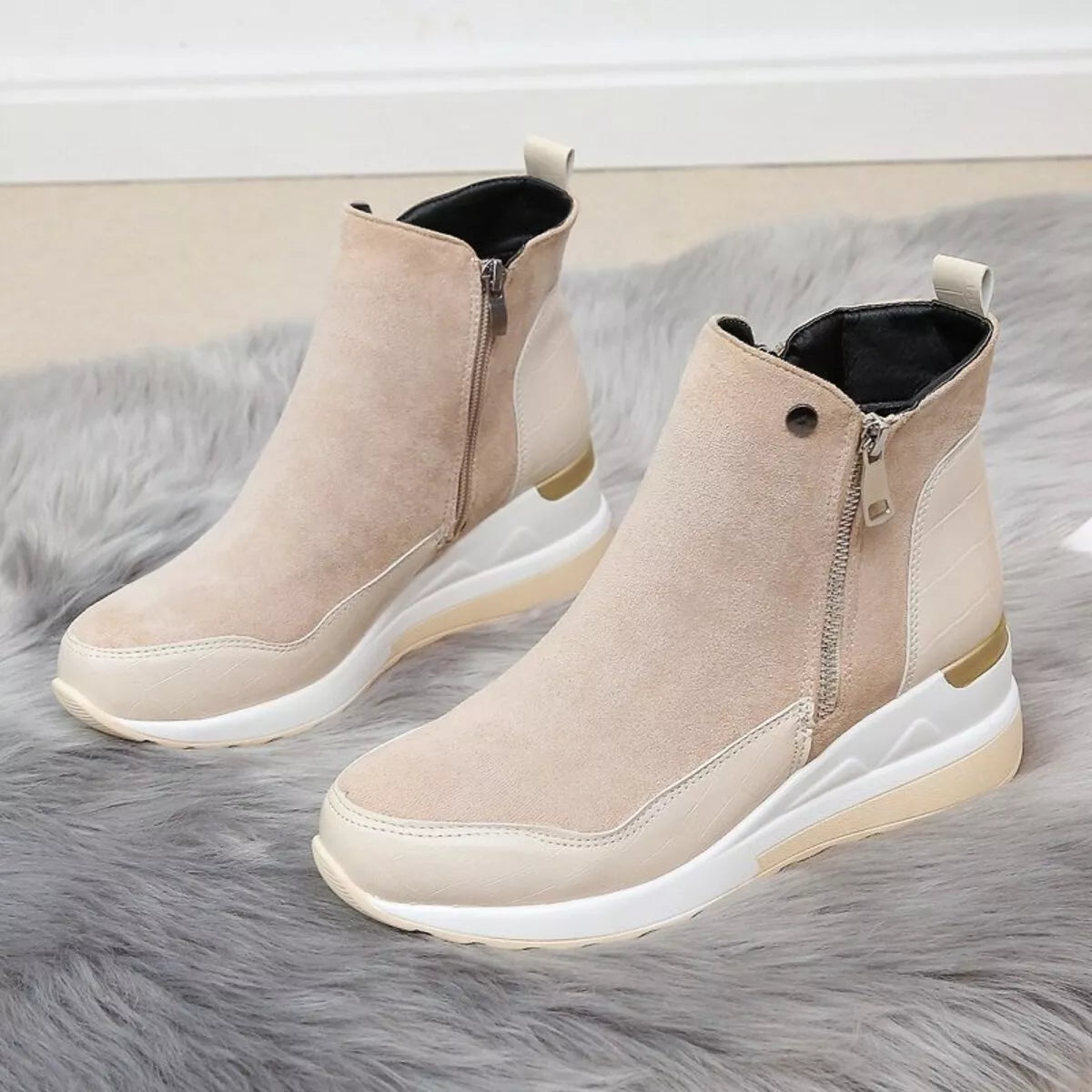 Side Zipper Ankle Boots -