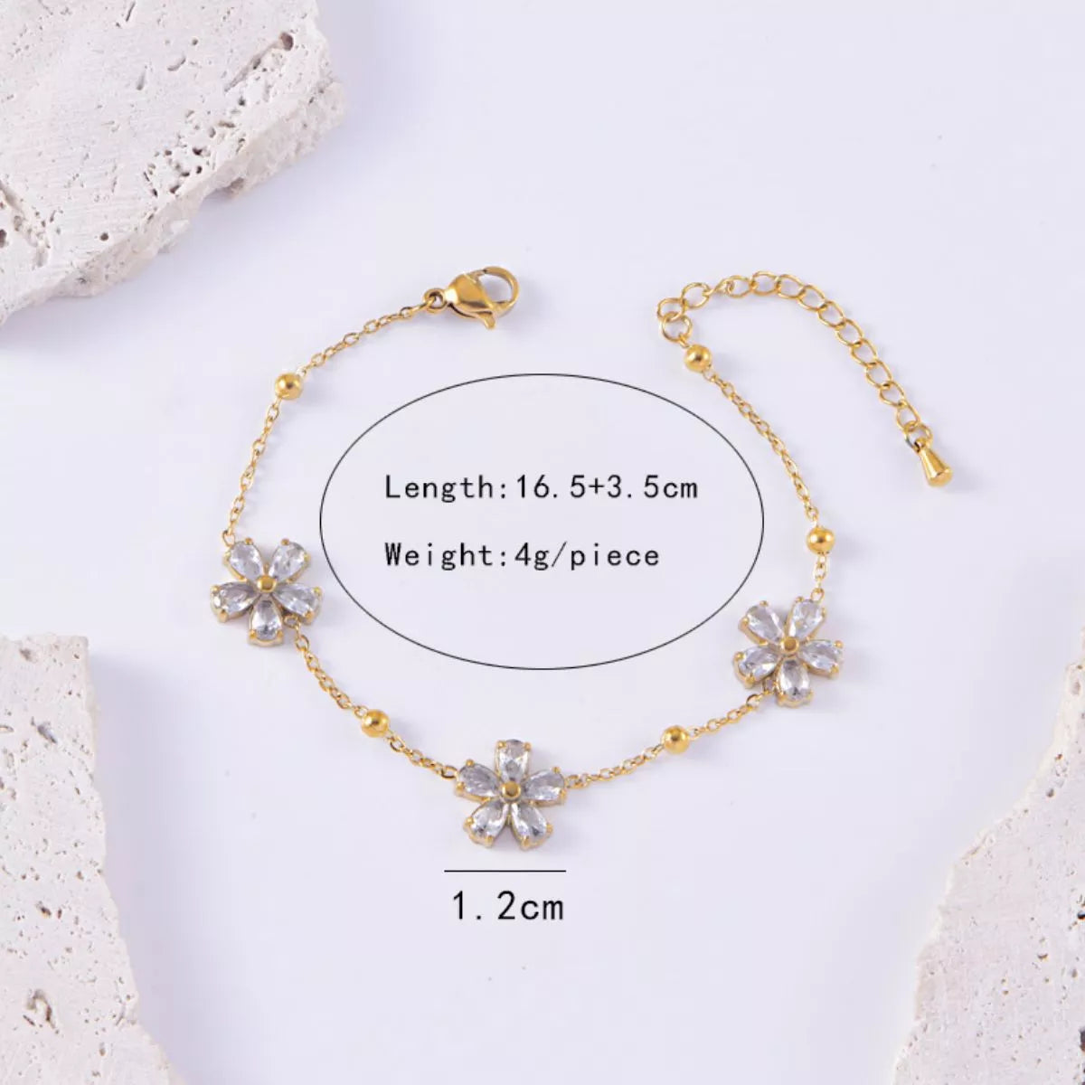 Gold-Plated Flower Jewelry Set -