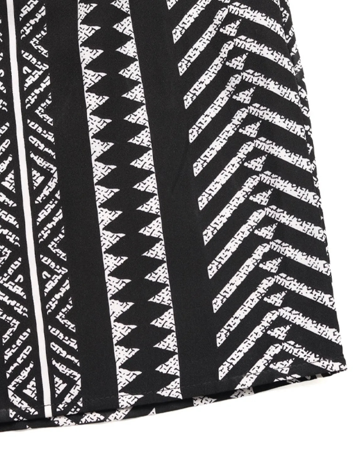 Printed High Waist Skirt - Black