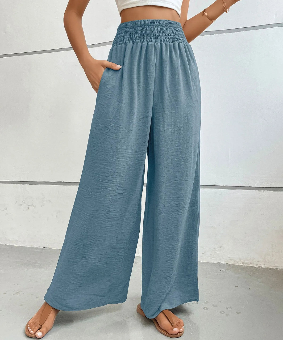 High-Waisted Wide Leg Pants -