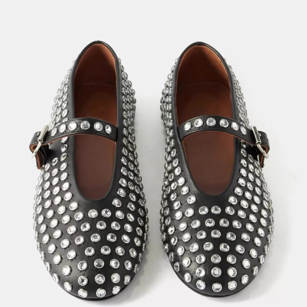 Studded Round Toe Slip-Ons -