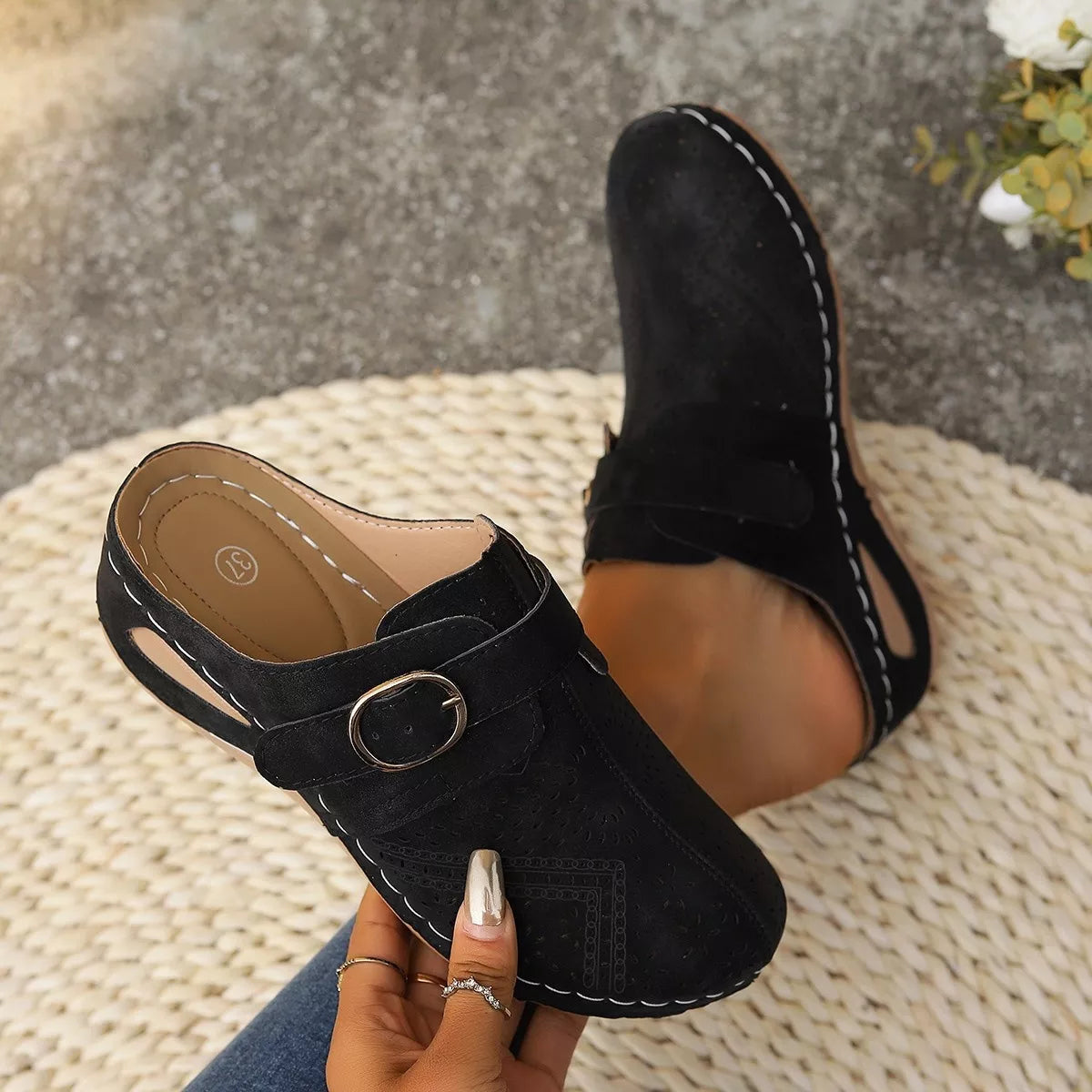 Casual Buckle Slip-Ons -