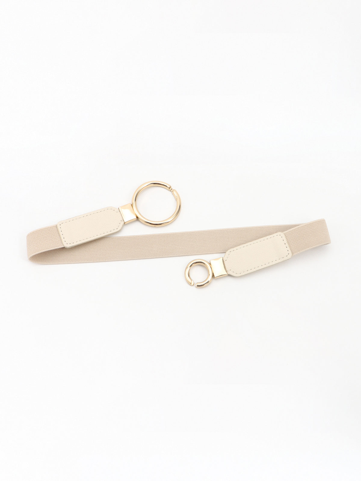 Double Ring Buckle Elastic PU Belt -