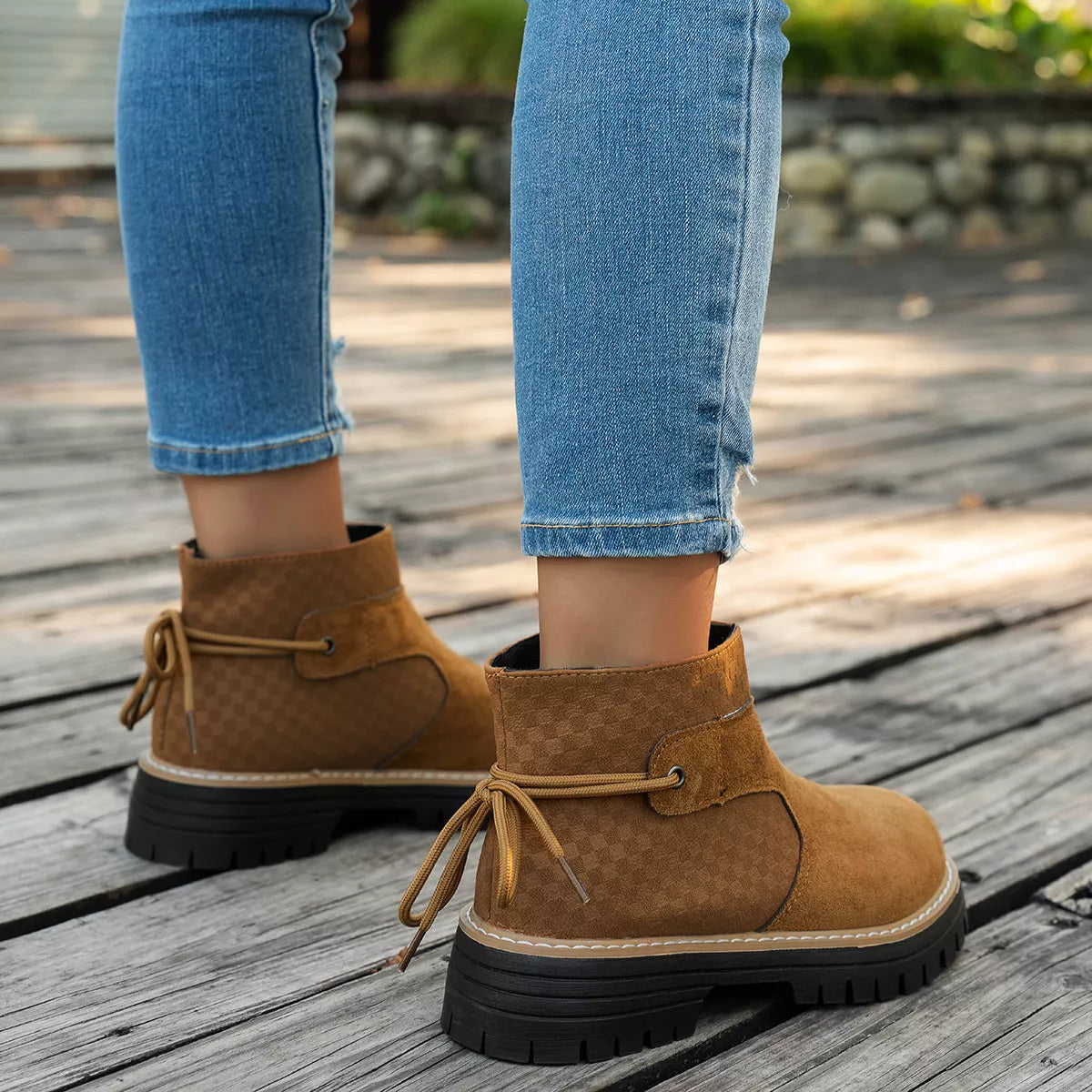 Block Heel Ankle Boots -