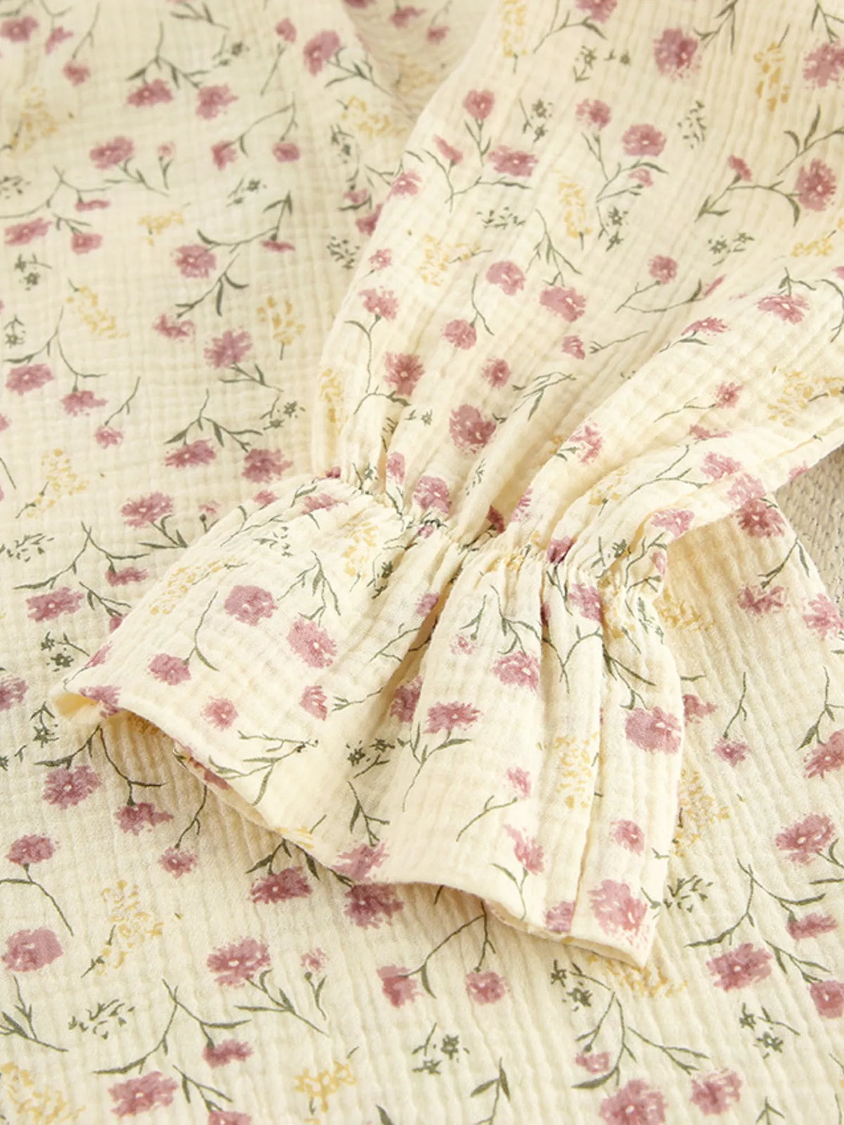 Floral Print Button-Down Top and Pants Lounge Set -
