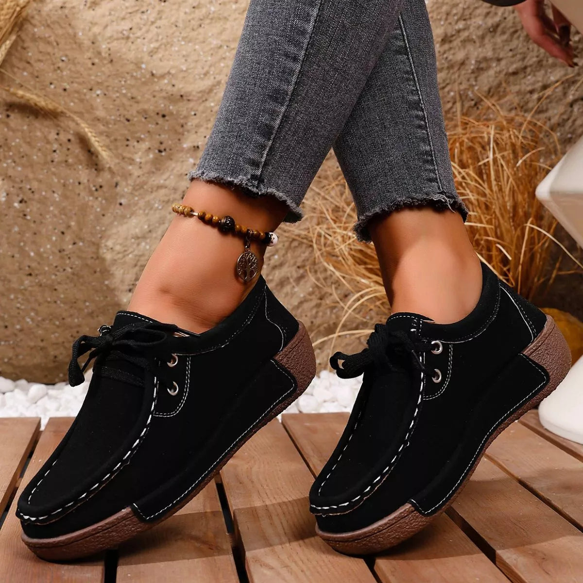 Lace-Up Casual Loafers -