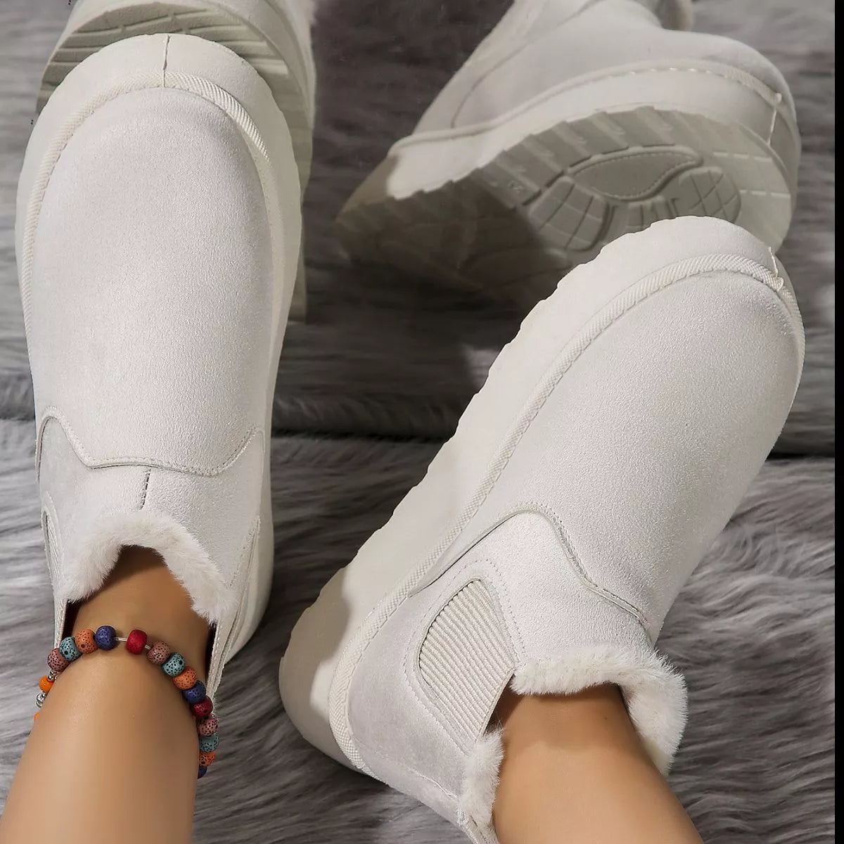 Round Toe Platform Ankle Boots -