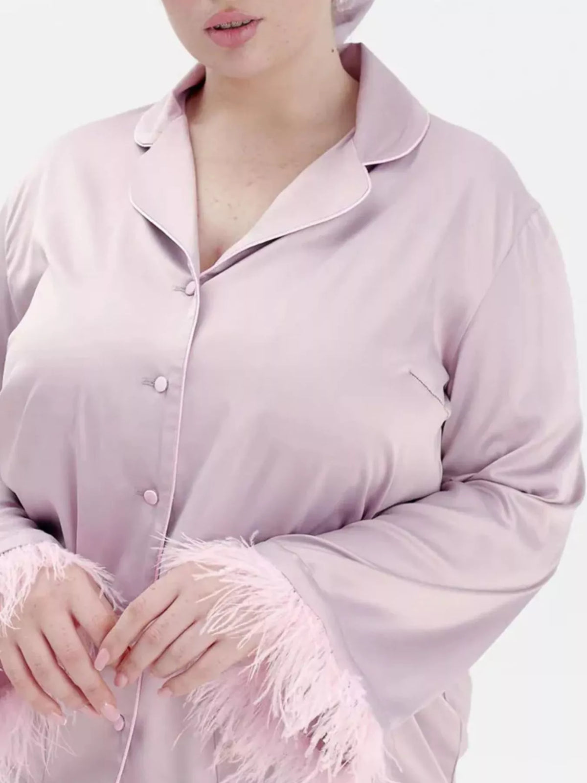 Silky Button Up Top and Pants Lounge Set -