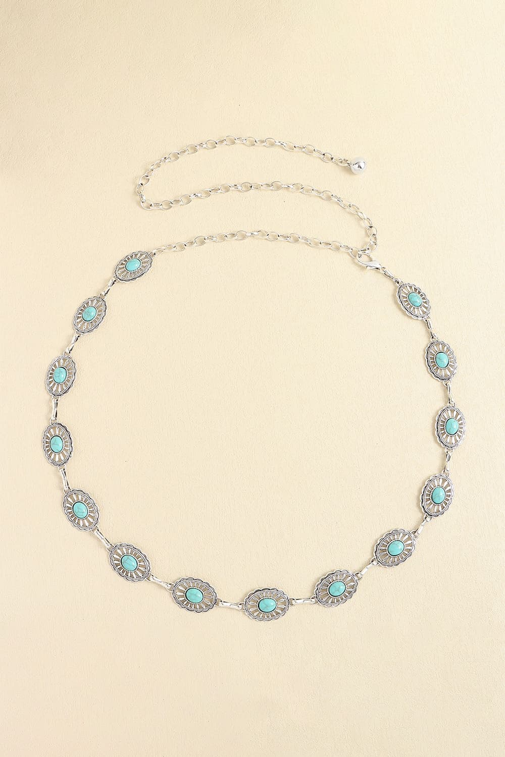 Vintage Turquoise Alloy Belt - Style G One Size