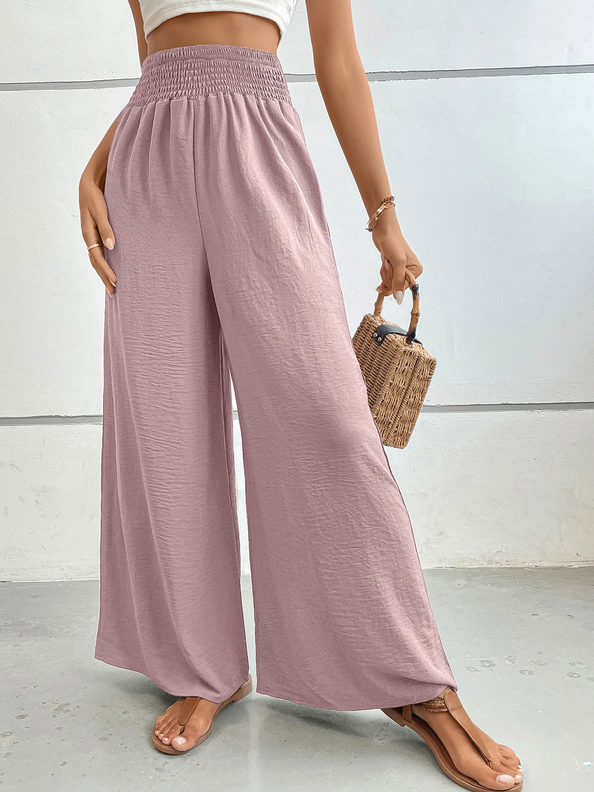 High-Waisted Wide Leg Pants -