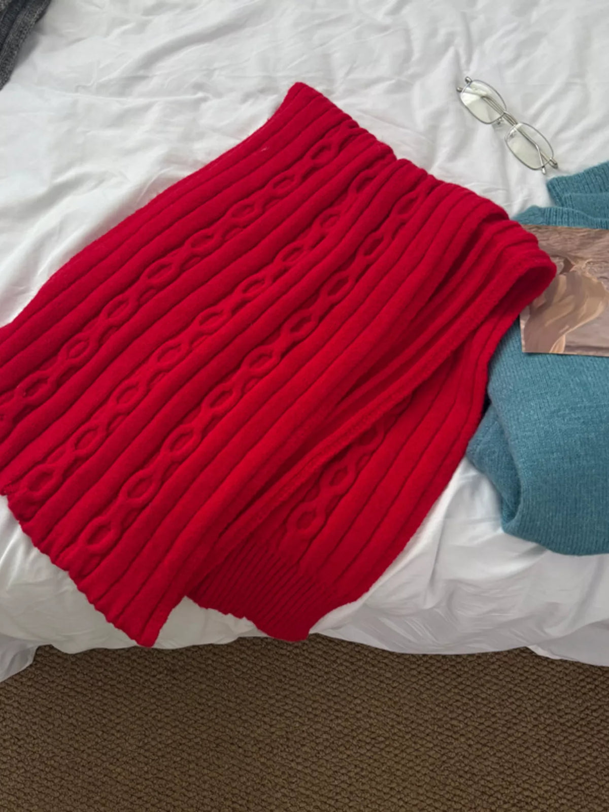 Textured Knit Winter Scarf -