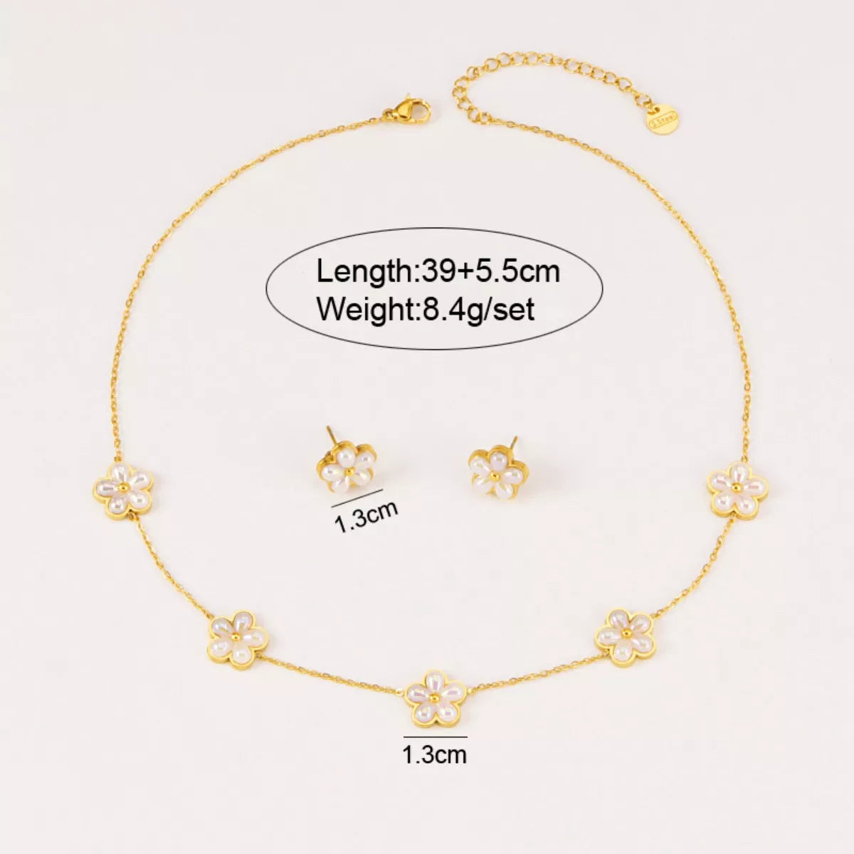 Gold Flower Jewelry Set -