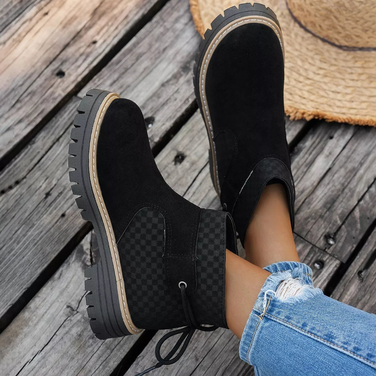 Block Heel Ankle Boots -