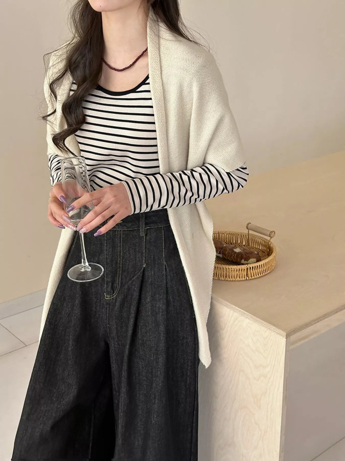 Knitted Solid Color Scarf -