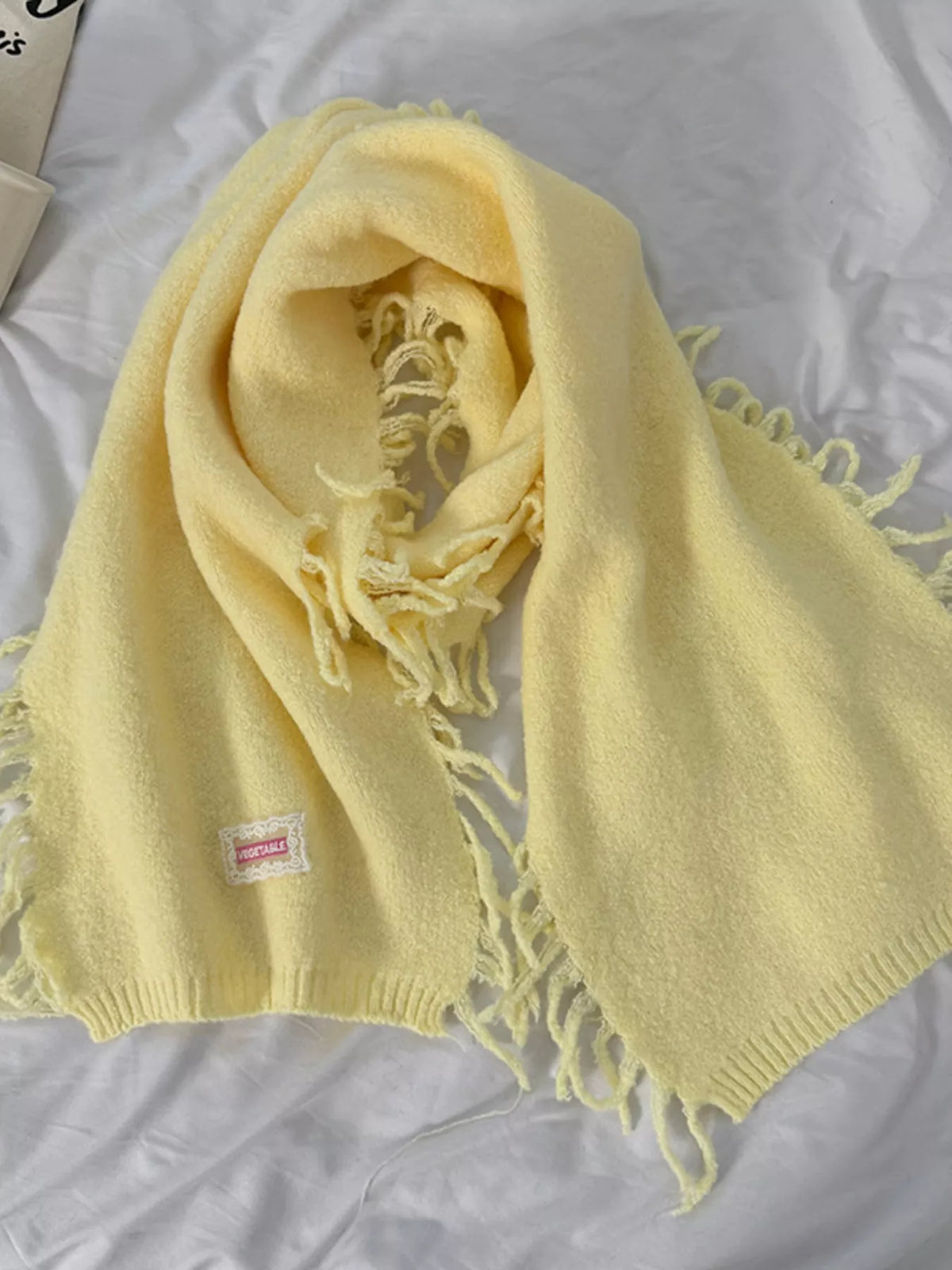 Knitted Fringe Scarf -