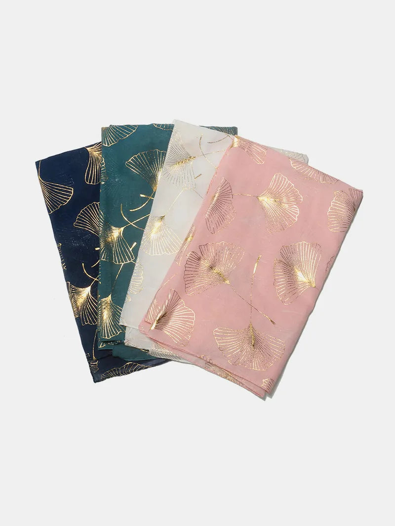 Ginkgo Leaf Polyester Scarf -