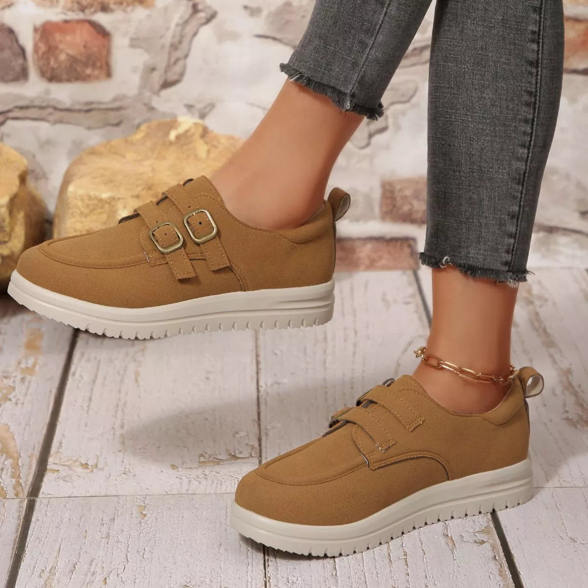 Buckle Accent Casual Loafers -