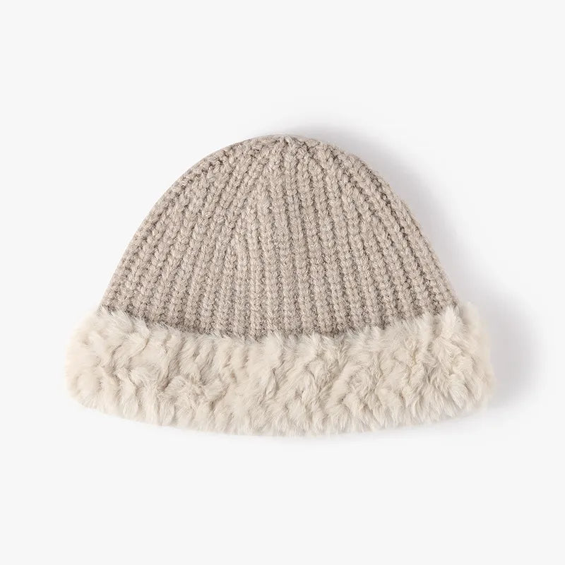 Fuzzy Hem Knit Hat - Dust Storm One Size