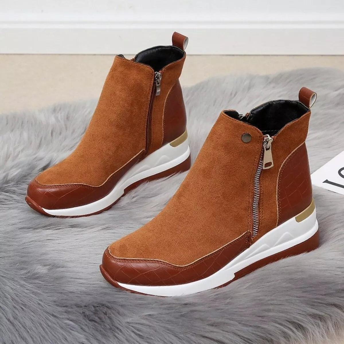 Side Zipper Ankle Boots -
