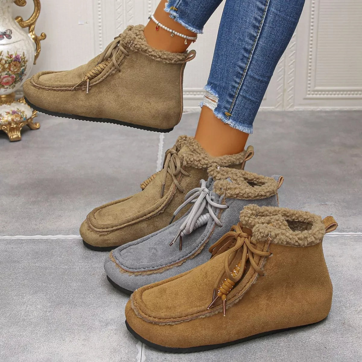 Plush Lining Ankle Boots -