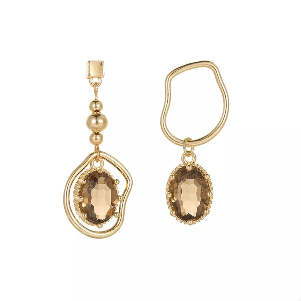 Asymmetrical Geometric Dangle Earrings -