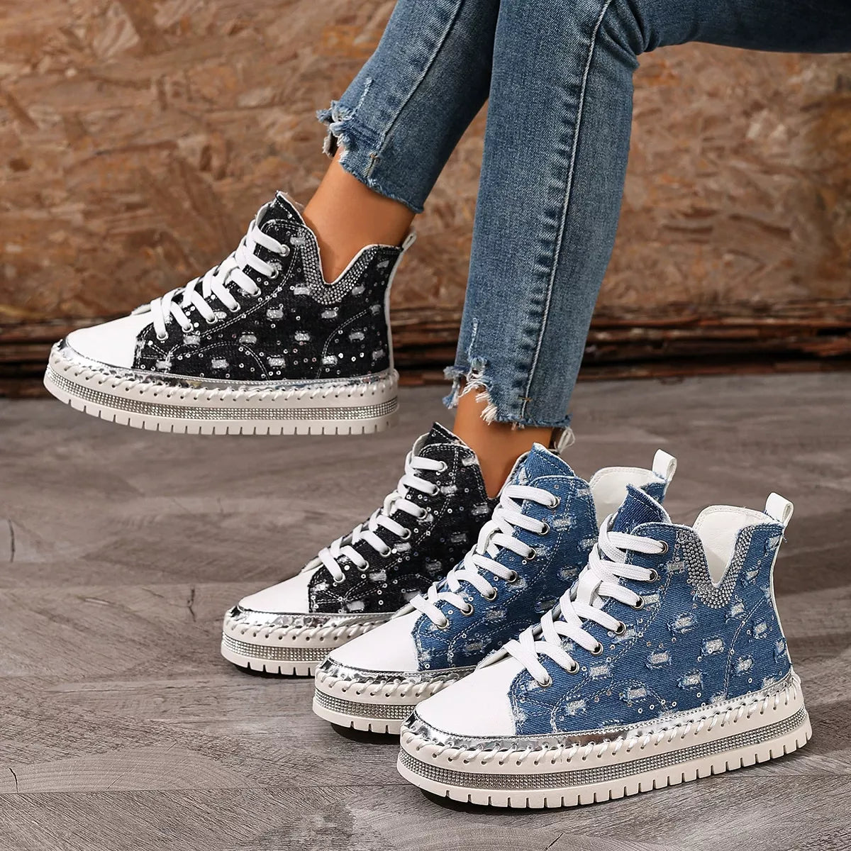 Lace Up Platform Sneakers -