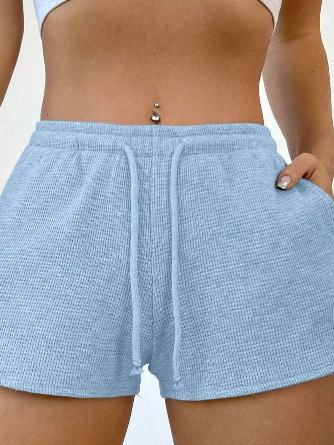 Drawstring Shorts with Pockets -