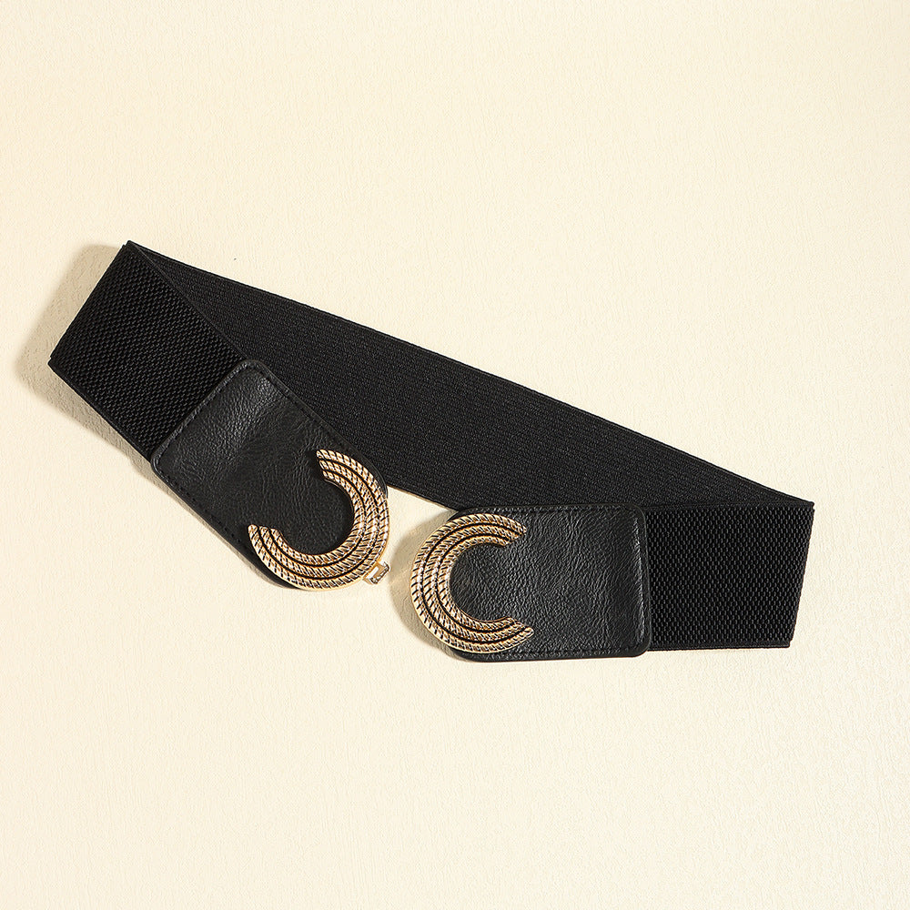 Double C Buckle Elastic Belt -