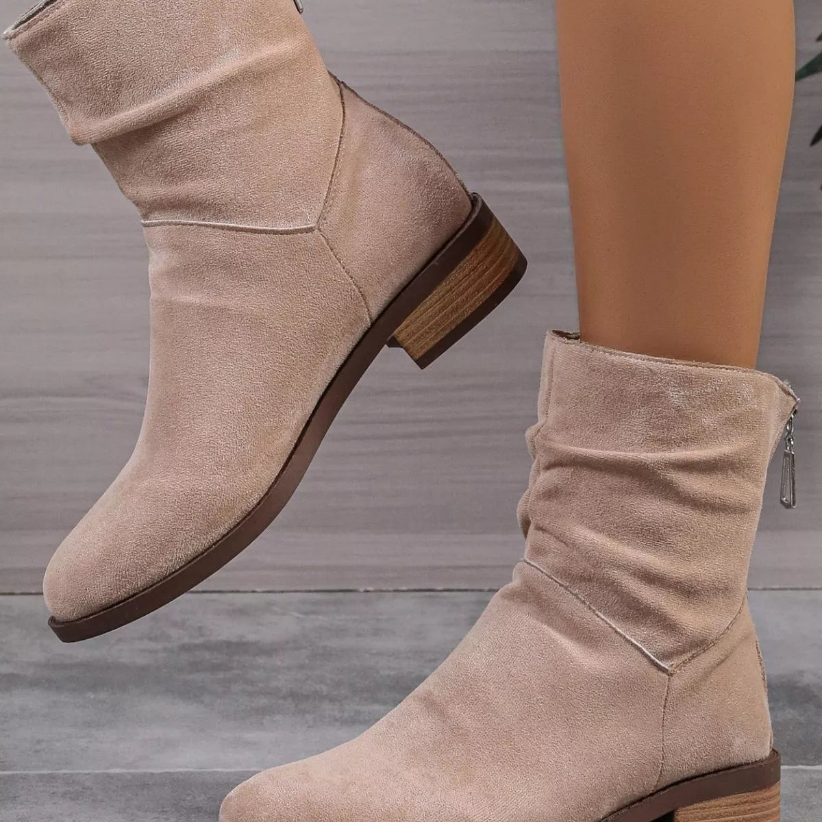 Point Toe Block Heels Boots -