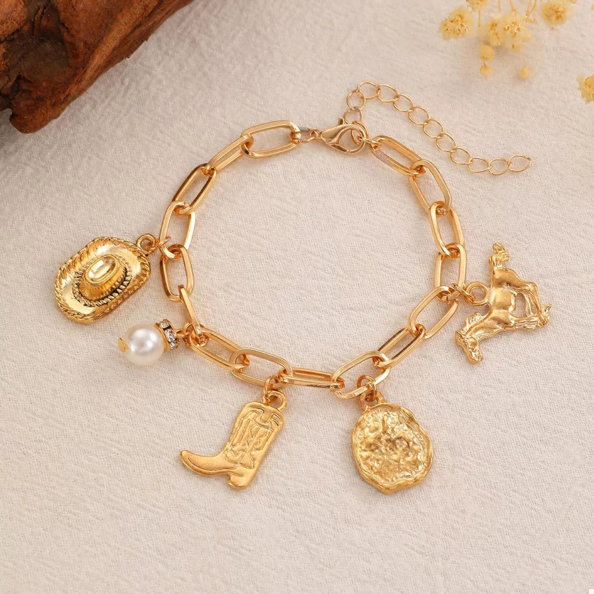 Charm Necklace and Bracelet Jewelry Set -
