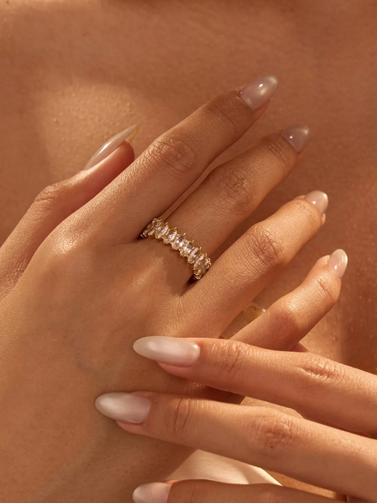 18K Gold-Plated Zircon Ring - Gold One Size