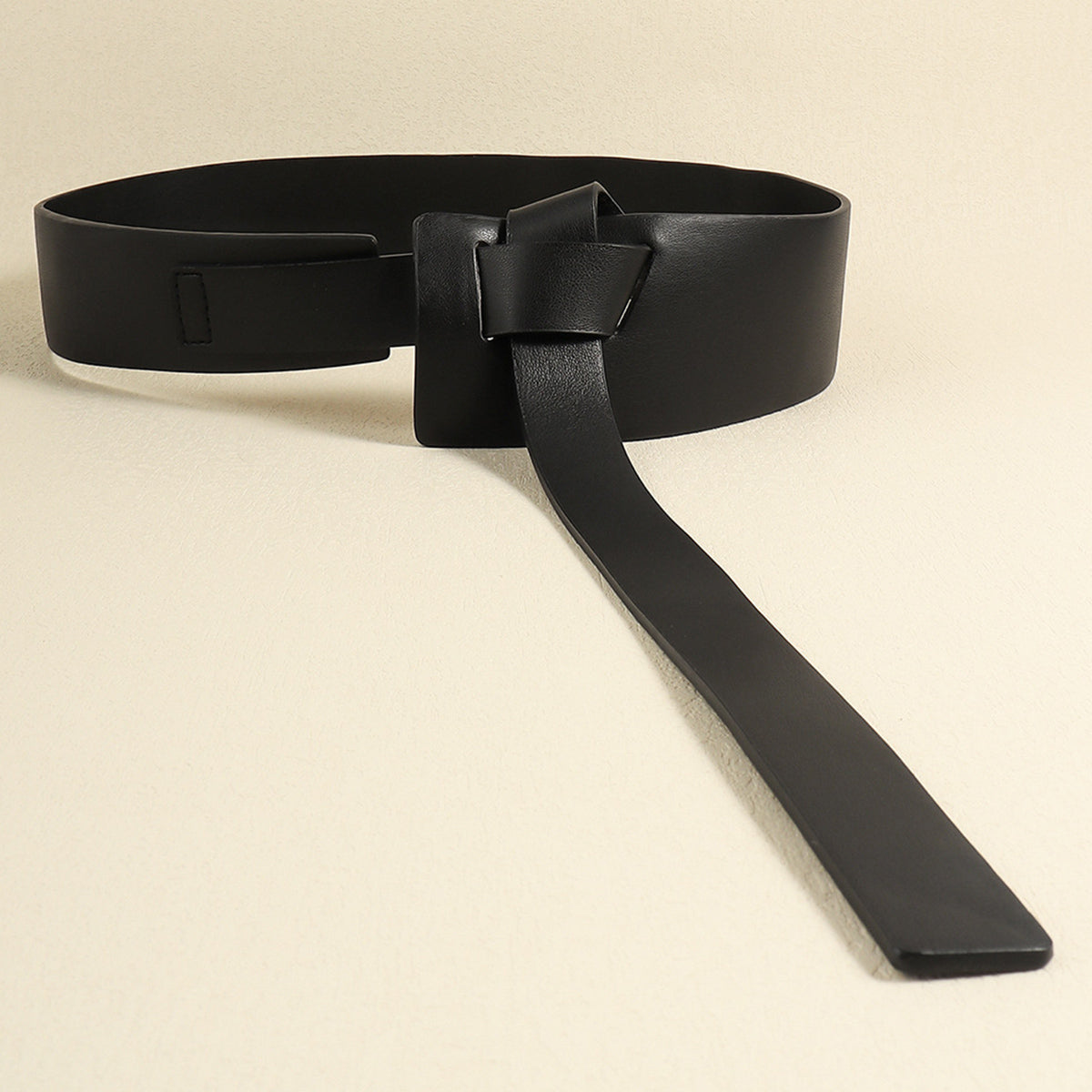 Knot Detail PU Belt - Black One Size