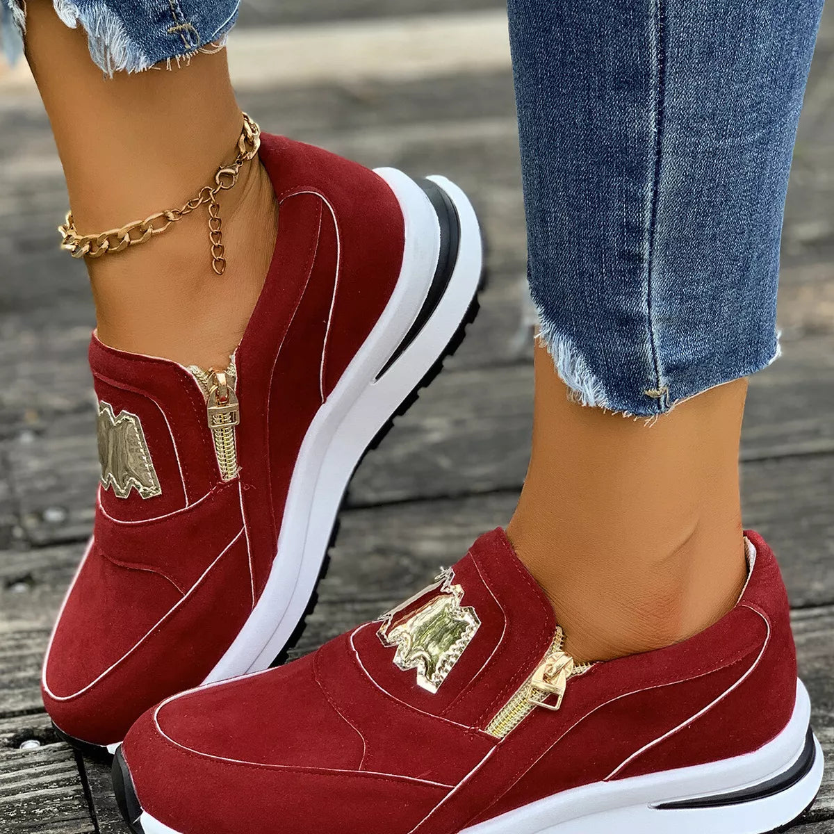 Round Toe Platform Slip-Ons -