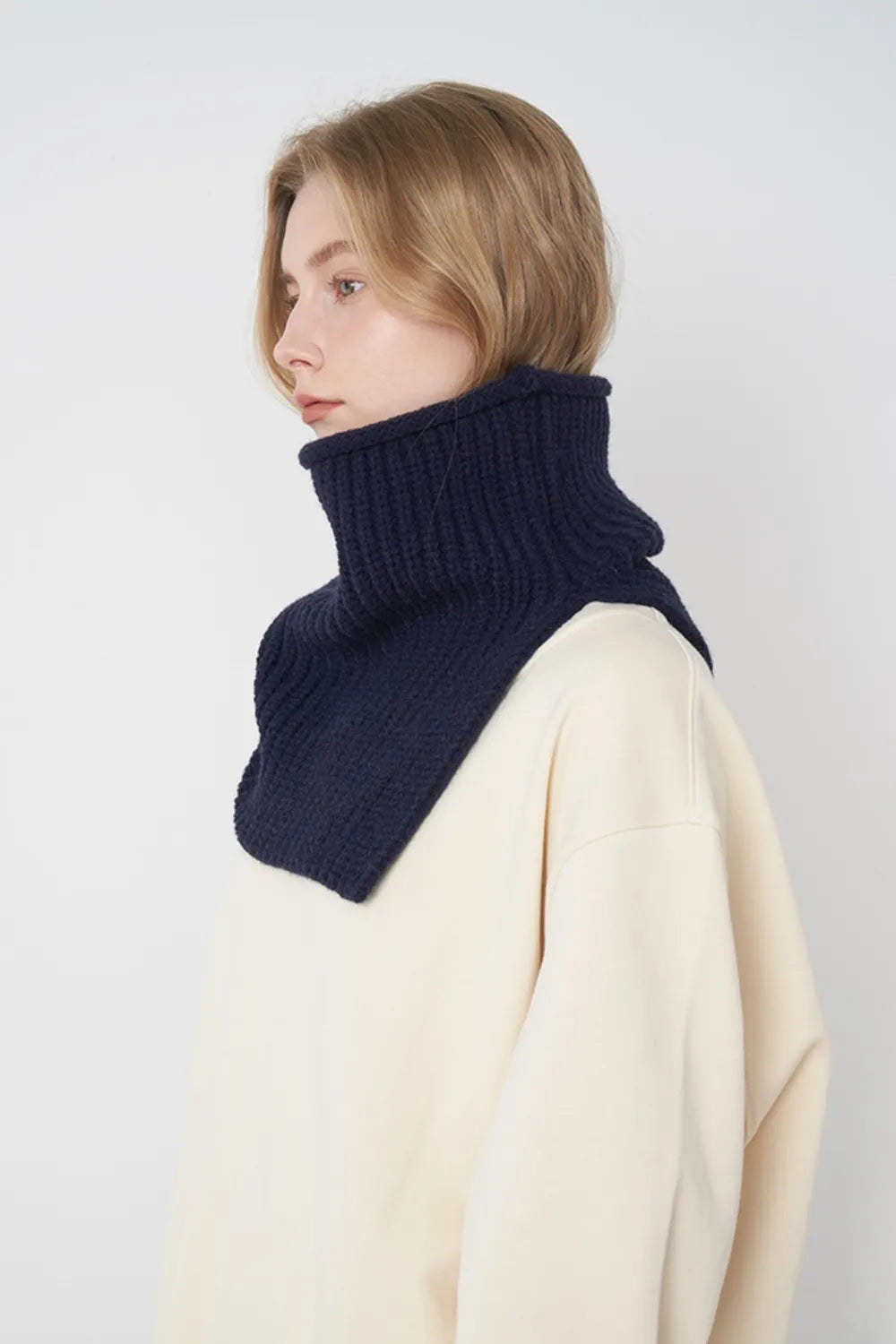 Slit Pullover Knit Scarf -