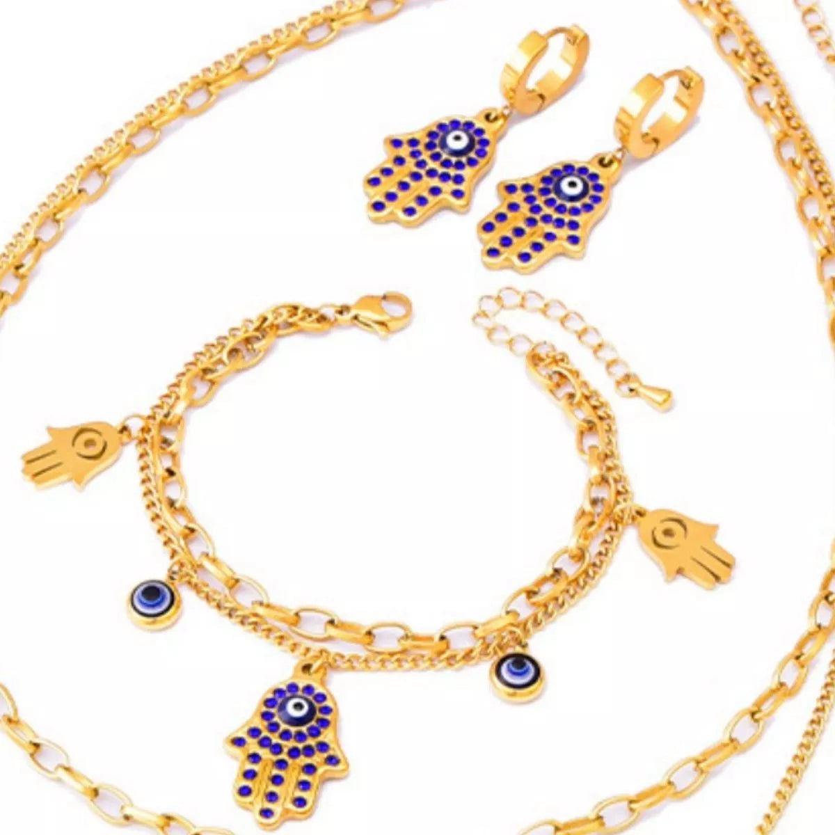 Gold-Plated Hand Charm Jewelry Set -