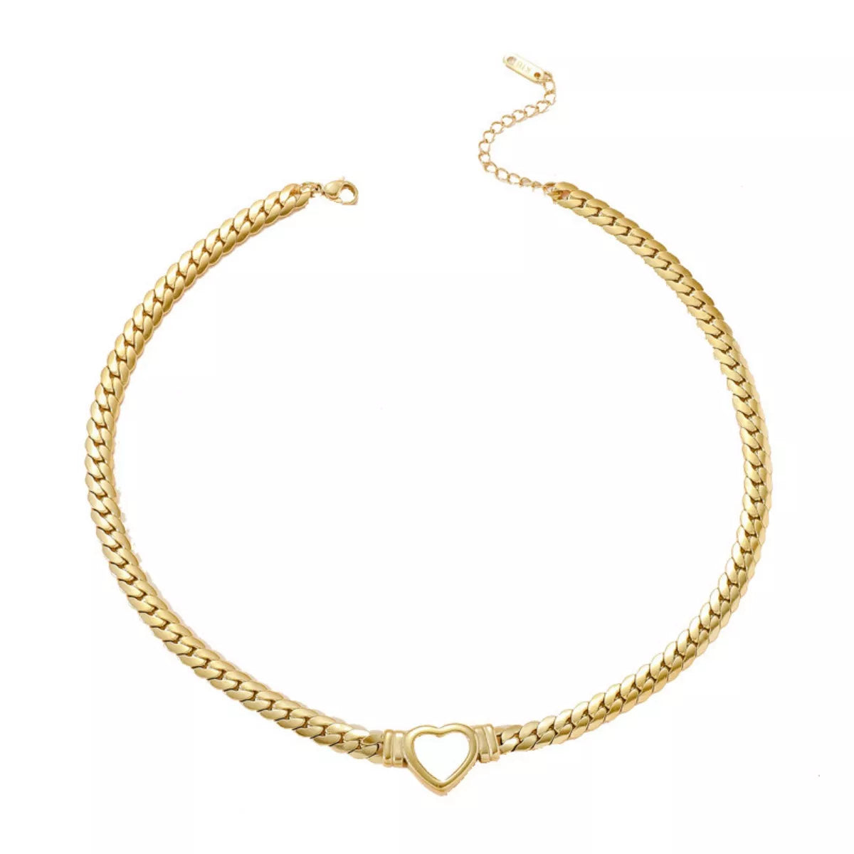 18K Gold-Plated Chain Heart Necklace -