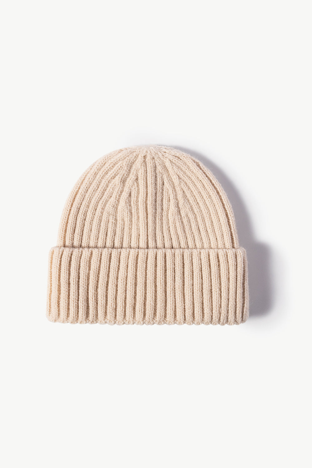 Rib-Knit Cuff Beanie - Cream One Size