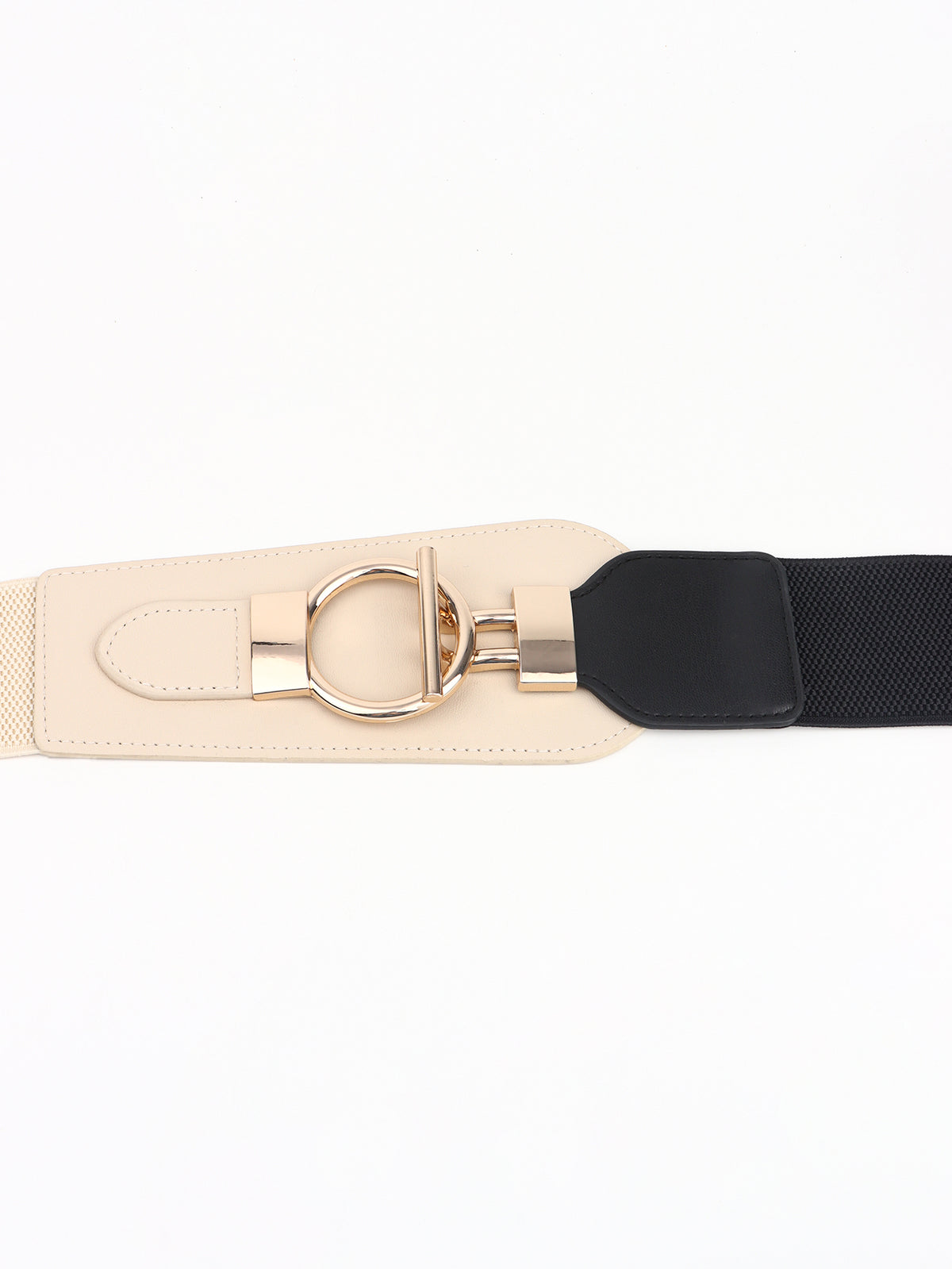 PU Elastic Wide Belt with Alloy Buckle -