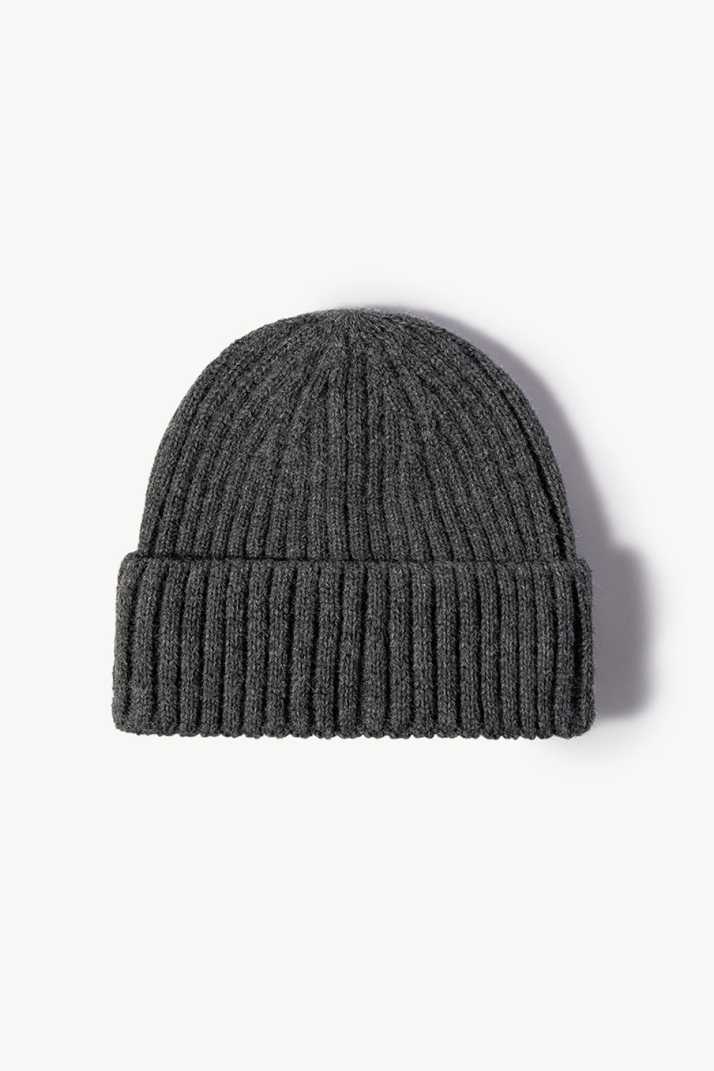 Rib-Knit Cuff Beanie - Dark Gray One Size