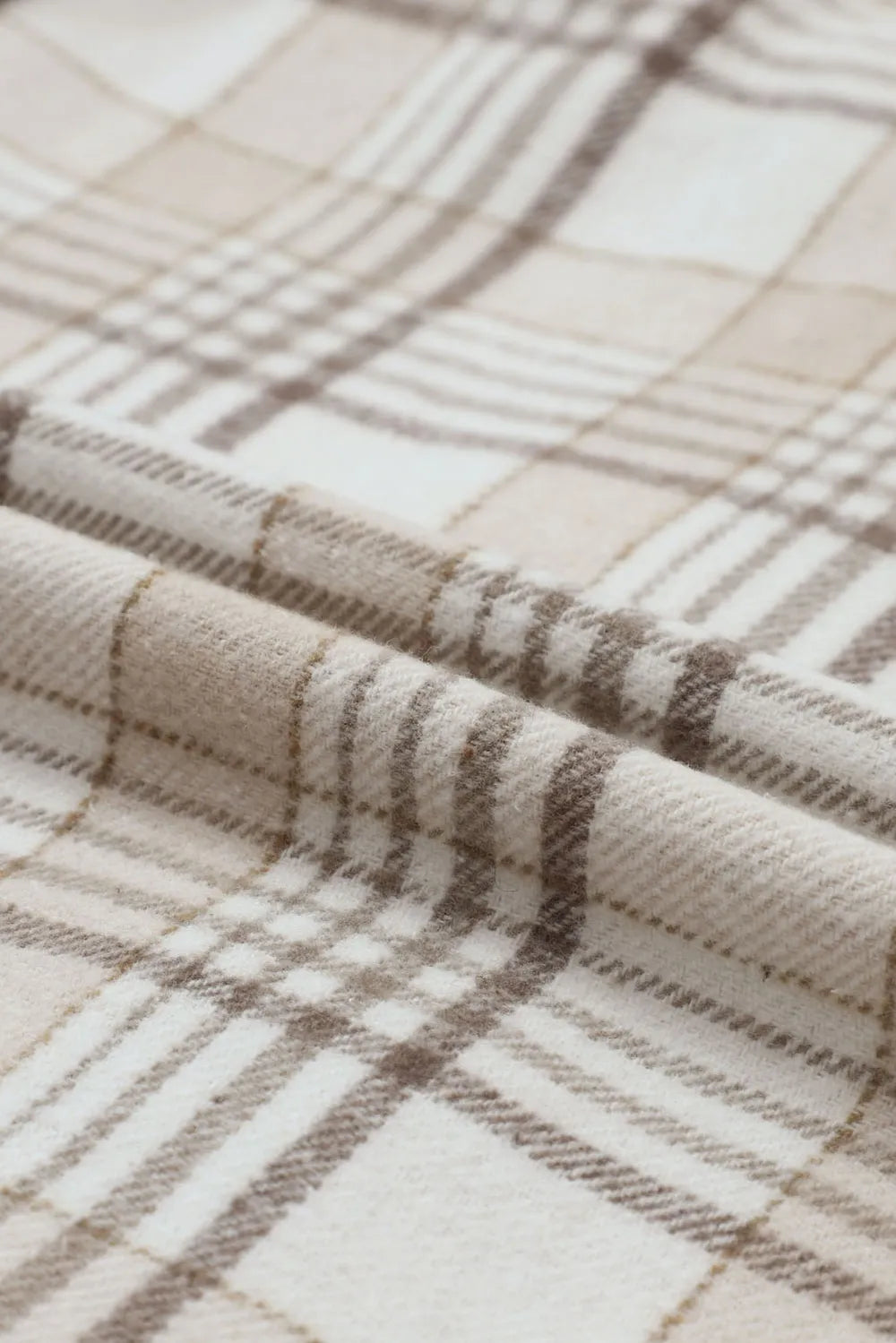 Plaid Removable Hood Button Up Shacket -