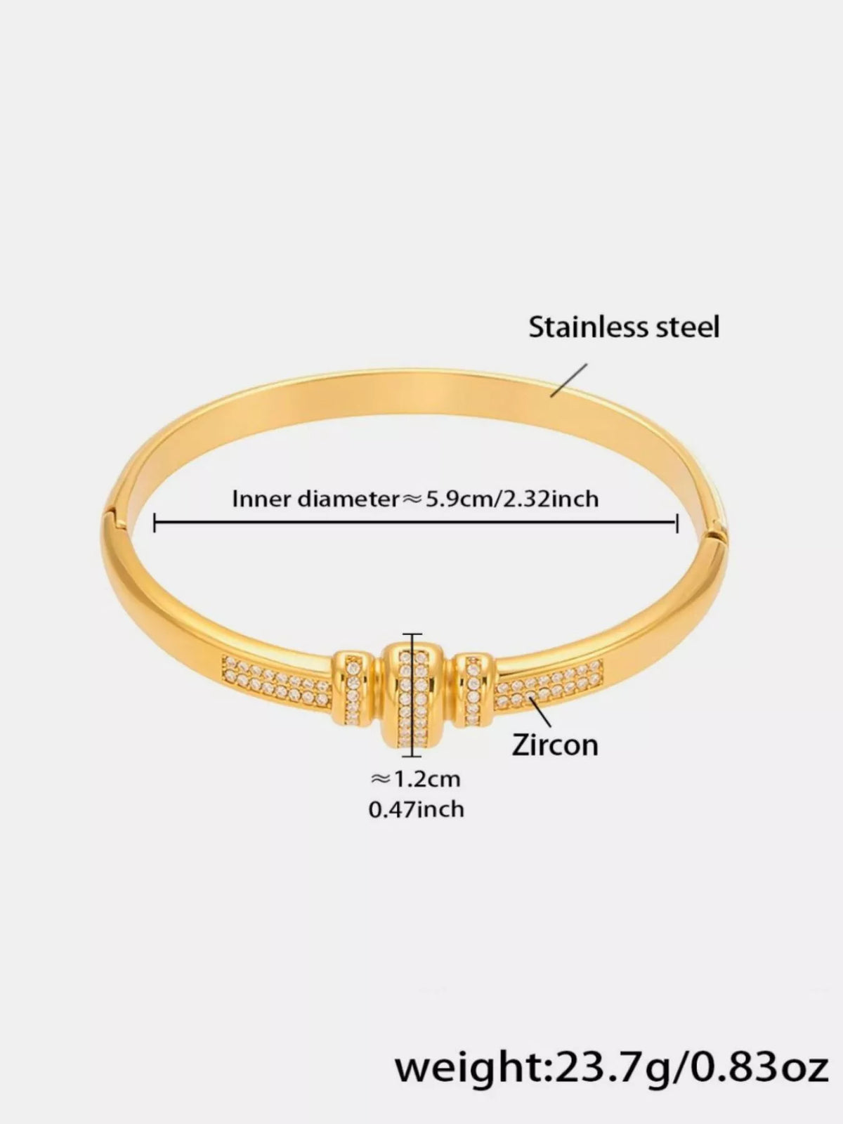 Gold-Plated Zircon Bracelet -