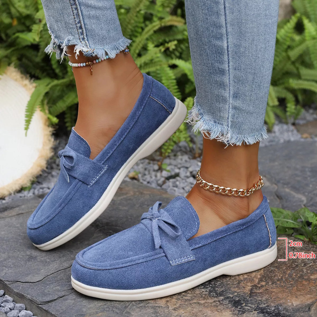 Bow Round Toe Slip-Ons -