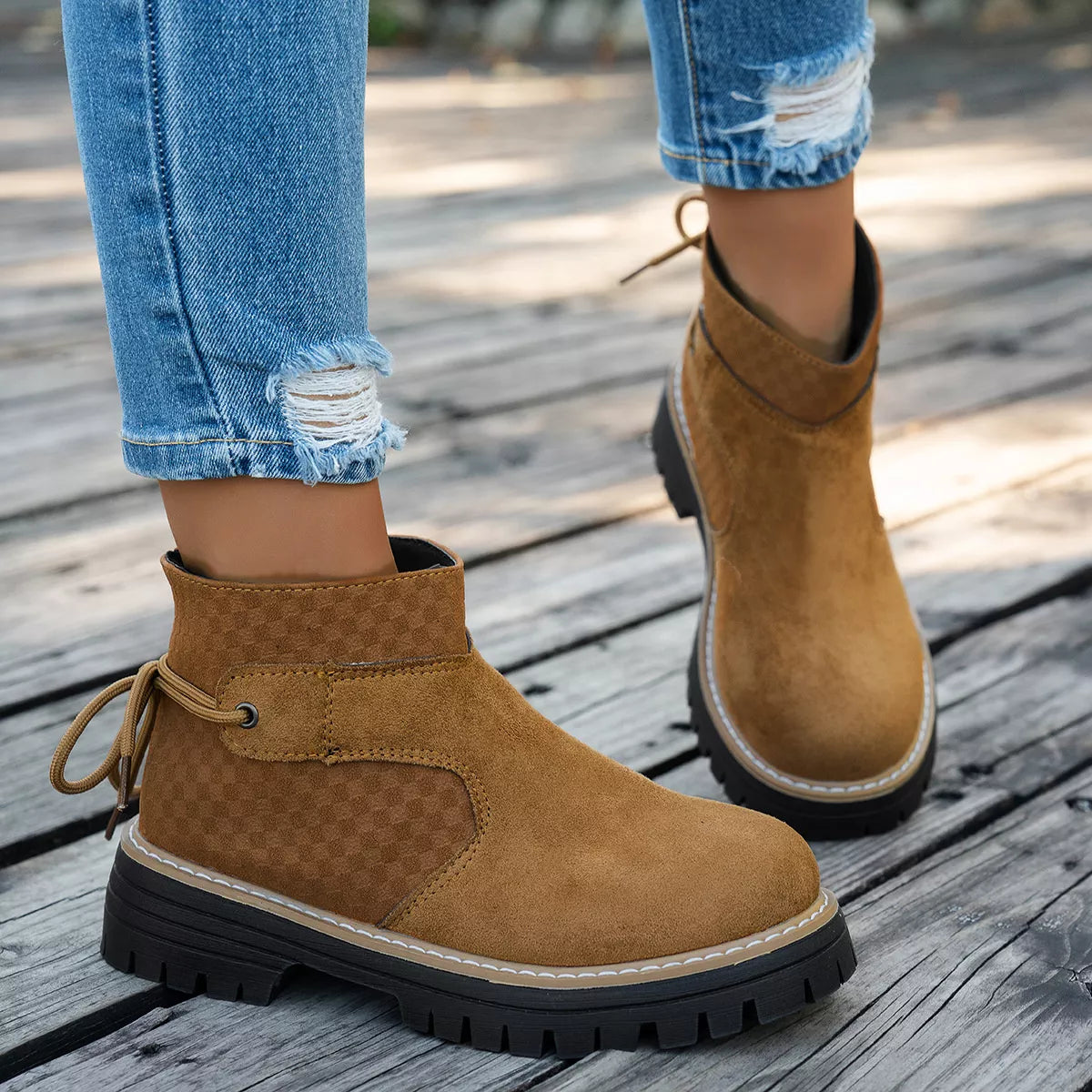 Block Heel Ankle Boots -