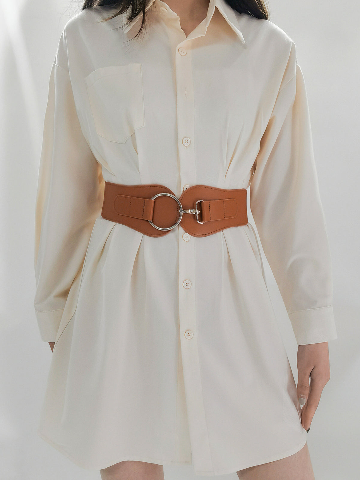 PU Elastic Wide Belt -