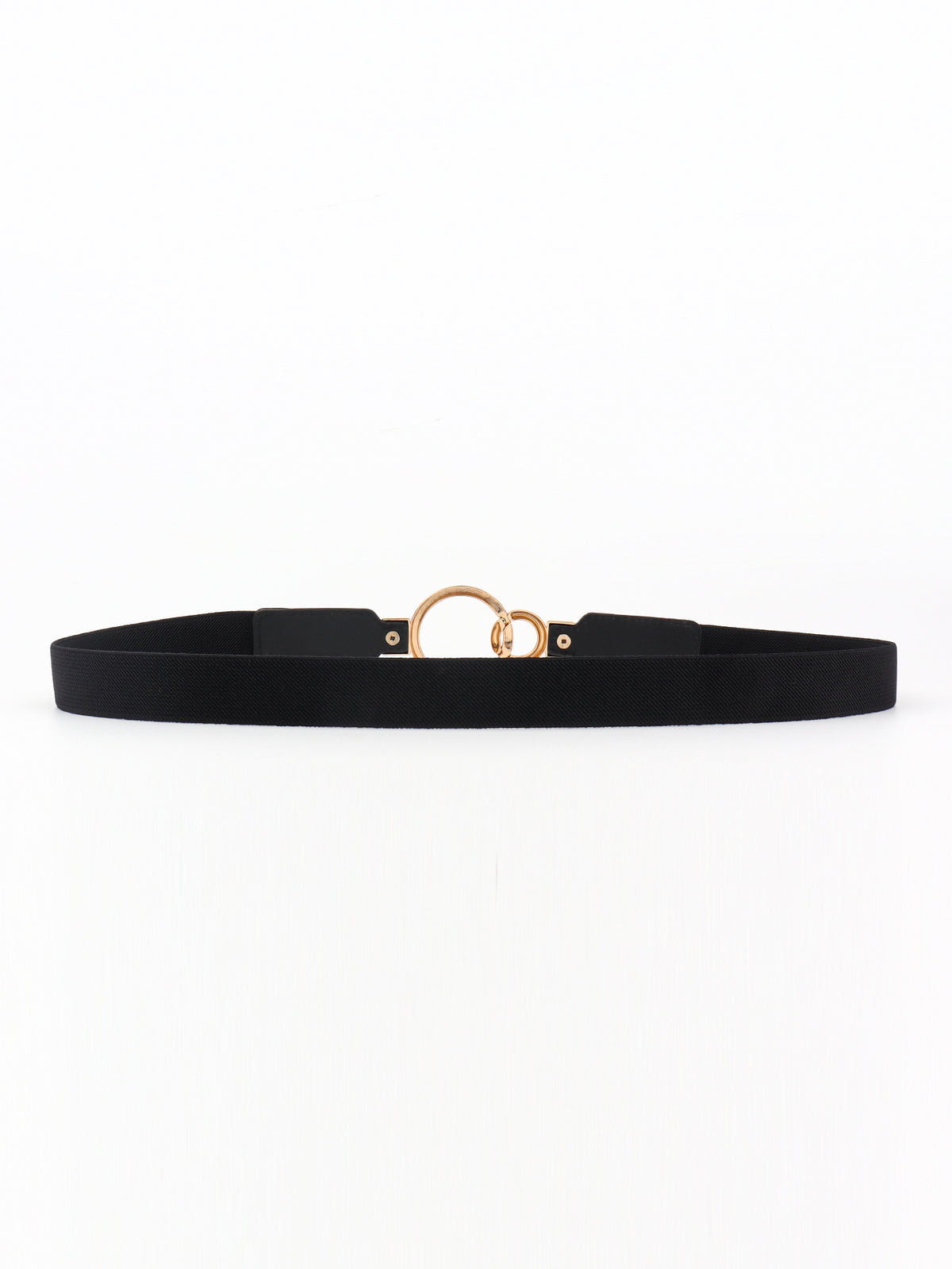 Double Ring Buckle Elastic PU Belt -