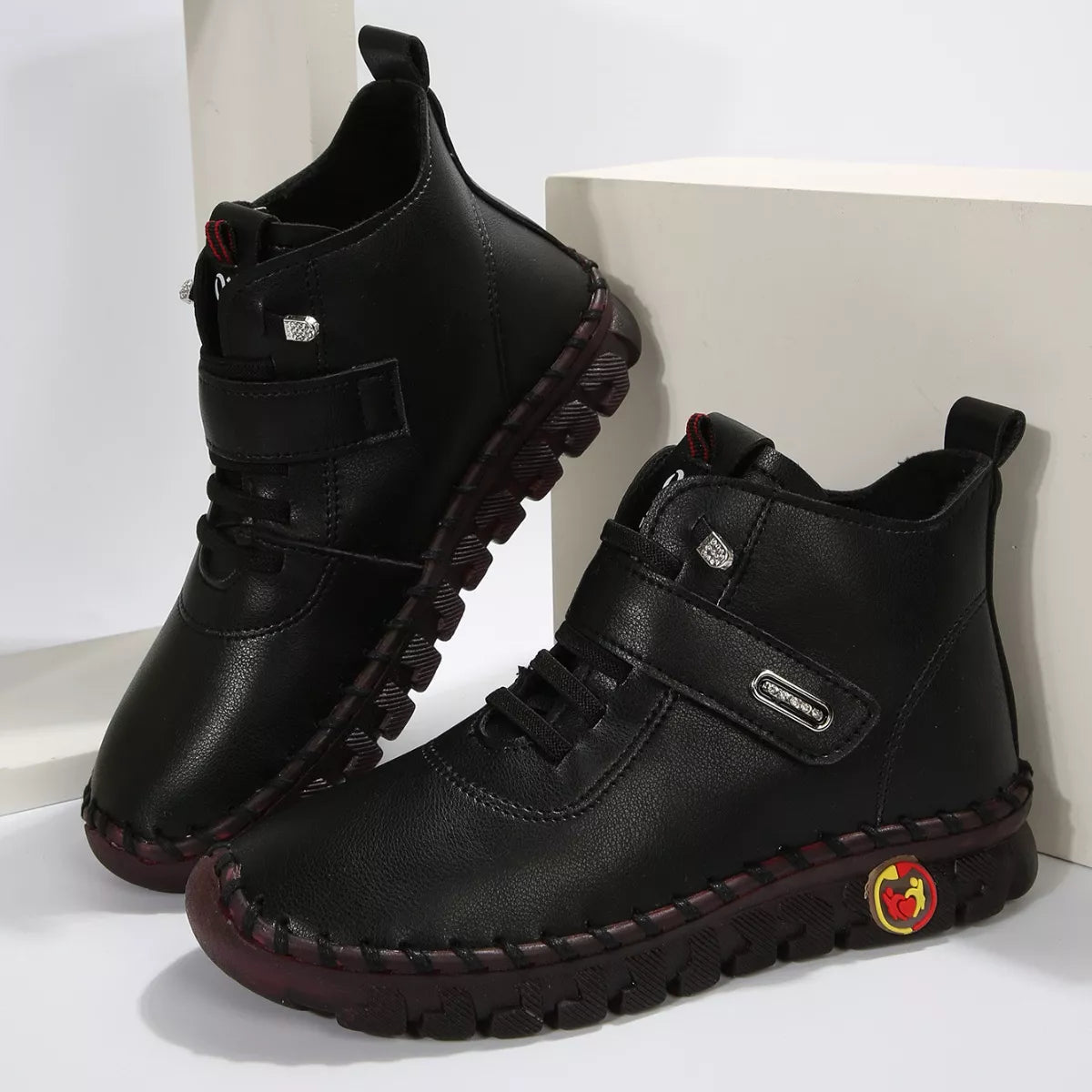 Lace Up Platform Ankle Boots -
