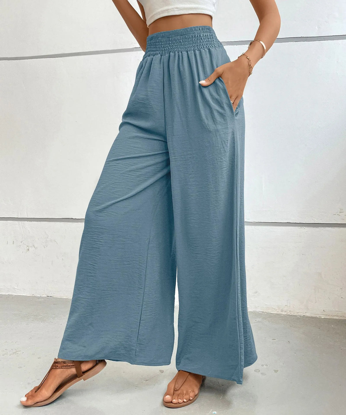 High-Waisted Wide Leg Pants -